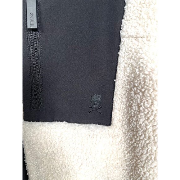 SOUL‎ CYCLE Cream Fleece full zip Jacket sz M - Picture 8 of 8
